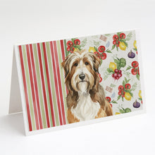 Load image into Gallery viewer, Brown Bearded Collie Vegetables Greeting Cards Pack of 8