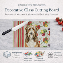 Load image into Gallery viewer, Brown Bearded Collie Vegetables Glass Cutting Board