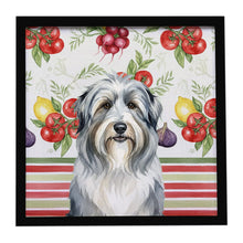 Load image into Gallery viewer, Bearded Collie Vegetables Framed Metal Print