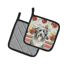 Load image into Gallery viewer, Bearded Collie Vegetables Pair of Pot Holders