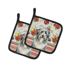 Load image into Gallery viewer, Bearded Collie Vegetables Pair of Pot Holders