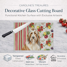 Load image into Gallery viewer, Fawn Bearded Collie Vegetables Glass Cutting Board