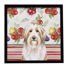 Load image into Gallery viewer, White and Tan Bearded Collie Vegetables Framed Metal Print