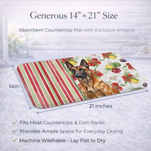 Load image into Gallery viewer, Mahogany Belgian Malinois Vegetables Dish Drying Mat