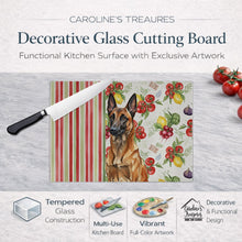 Load image into Gallery viewer, Mahogany Belgian Malinois Vegetables Glass Cutting Board