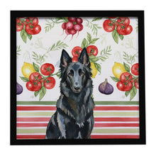 Load image into Gallery viewer, Belgian Sheepdog Groenendael Vegetables Framed Metal Print