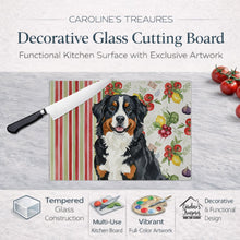 Load image into Gallery viewer, Bernese Mountain Dog Vegetables Glass Cutting Board