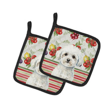 Load image into Gallery viewer, Bichon Frise Vegetables Pair of Pot Holders