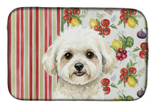Load image into Gallery viewer, White and Cream Bichon Frise Vegetables Dish Drying Mat