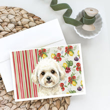 Load image into Gallery viewer, White and Cream Bichon Frise Vegetables Greeting Cards Pack of 8