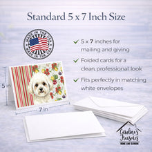 Load image into Gallery viewer, White and Cream Bichon Frise Vegetables Greeting Cards Pack of 8