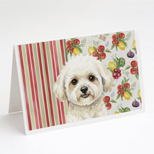 Load image into Gallery viewer, White and Cream Bichon Frise Vegetables Greeting Cards Pack of 8