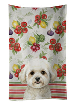 Load image into Gallery viewer, White and Cream Bichon Frise Vegetables Kitchen Towel
