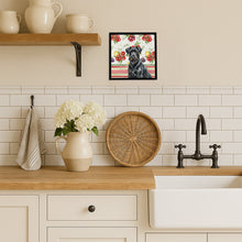 Load image into Gallery viewer, Black Russian Terrier Vegetables Framed Metal Print