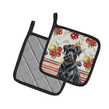 Load image into Gallery viewer, Black Russian Terrier Vegetables Pair of Pot Holders