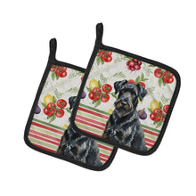 Load image into Gallery viewer, Black Russian Terrier Vegetables Pair of Pot Holders