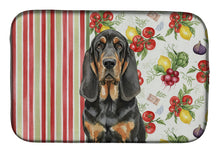 Load image into Gallery viewer, Black and Tan Bloodhound Vegetables Dish Drying Mat