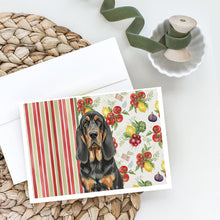 Load image into Gallery viewer, Black and Tan Bloodhound Vegetables Greeting Cards Pack of 8