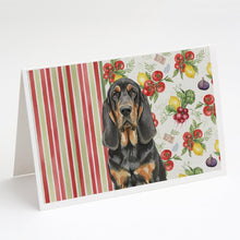 Load image into Gallery viewer, Black and Tan Bloodhound Vegetables Greeting Cards Pack of 8