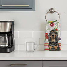 Load image into Gallery viewer, Black and Tan Bloodhound Vegetables Kitchen Towel