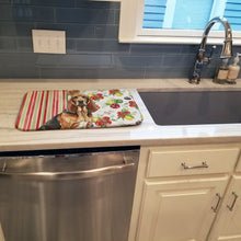 Load image into Gallery viewer, Liver and Tan Bloodhound Vegetables Dish Drying Mat