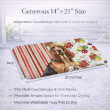 Load image into Gallery viewer, Liver and Tan Bloodhound Vegetables Dish Drying Mat