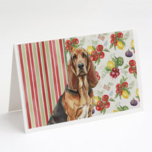 Load image into Gallery viewer, Liver and Tan Bloodhound Vegetables Greeting Cards Pack of 8