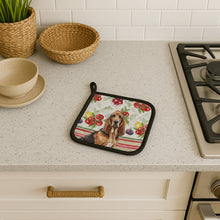 Load image into Gallery viewer, Liver and Tan Bloodhound Vegetables Pair of Pot Holders
