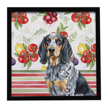 Load image into Gallery viewer, Bluetick Coonhound Vegetables Framed Metal Print