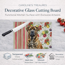 Load image into Gallery viewer, Brindle Boerboel Vegetables Glass Cutting Board