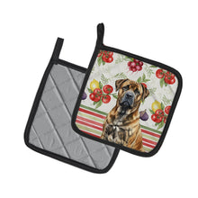 Load image into Gallery viewer, Brindle Boerboel Vegetables Pair of Pot Holders