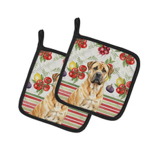 Load image into Gallery viewer, Fawn Boerboel Vegetables Pair of Pot Holders