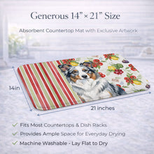 Load image into Gallery viewer, Blue Merle Border Collie Vegetables Dish Drying Mat