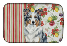 Load image into Gallery viewer, Blue Merle Border Collie Vegetables Dish Drying Mat