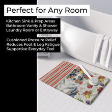 Load image into Gallery viewer, Blue Merle Border Collie Vegetables Memory Foam Kitchen Mat