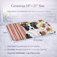 Load image into Gallery viewer, Border Collie Vegetables Dish Drying Mat