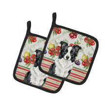 Load image into Gallery viewer, Border Collie Vegetables Pair of Pot Holders