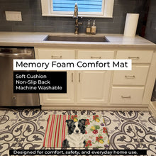 Load image into Gallery viewer, Border Collie Vegetables Memory Foam Kitchen Mat