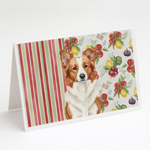 Load image into Gallery viewer, Red and White Border Collie Vegetables Greeting Cards Pack of 8