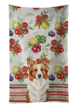Load image into Gallery viewer, Red and White Border Collie Vegetables Kitchen Towel