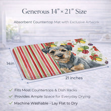Load image into Gallery viewer, Blue and Tan Border Terrier Vegetables Dish Drying Mat