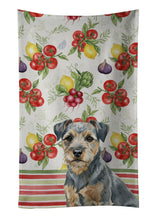 Load image into Gallery viewer, Blue and Tan Border Terrier Vegetables Kitchen Towel