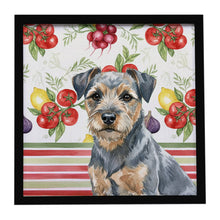 Load image into Gallery viewer, Blue and Tan Border Terrier Vegetables Framed Metal Print