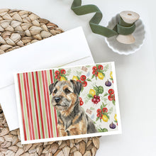 Load image into Gallery viewer, Grizzle and Tan Border Terrier Vegetables Greeting Cards Pack of 8