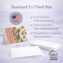 Load image into Gallery viewer, Grizzle and Tan Border Terrier Vegetables Greeting Cards Pack of 8