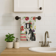 Load image into Gallery viewer, Black and White Borzoi Vegetables Kitchen Towel