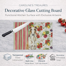 Load image into Gallery viewer, Borzoi Vegetables Glass Cutting Board