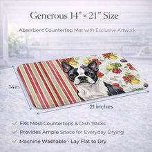 Load image into Gallery viewer, Boston Terrier Vegetables Dish Drying Mat