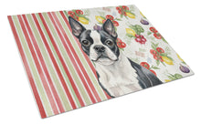 Load image into Gallery viewer, Boston Terrier Vegetables Glass Cutting Board