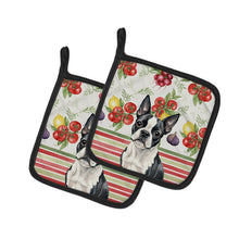 Load image into Gallery viewer, Boston Terrier Vegetables Pair of Pot Holders